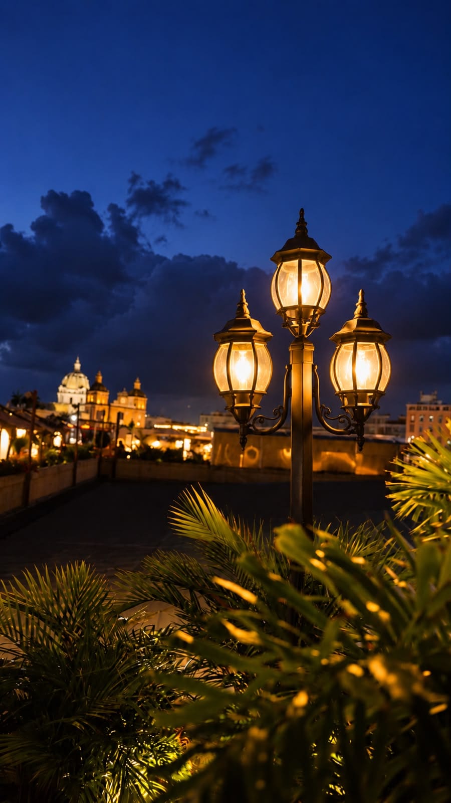 Cartagena de noche desde la terraza
